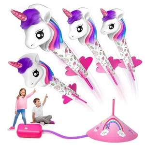  Unicorn Rocket Launcher for Kids, 4 Unicorns Outdoor Toys for Girls,  - Picture 1 of 7
