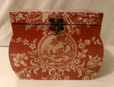 SOLID WOOD BOMBAY STYLE KEEPSAKE BOX w/HINGED LID, OIL RUBBED BRONZE HARDWARE - Image 1 of 4