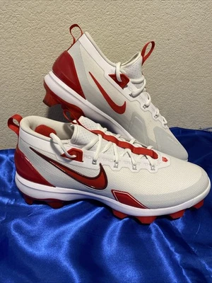 Nike Force Trout 9 Elite MCS White Red Gray Baseball Cleats FZ0884-101 Men's 12 - Image 1 of 4