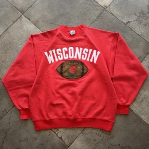 VTG 90s Wisconsin Badgers Rose Bowl Embroidered Crewneck Sweatshirt Adult Size L - Picture 1 of 10
