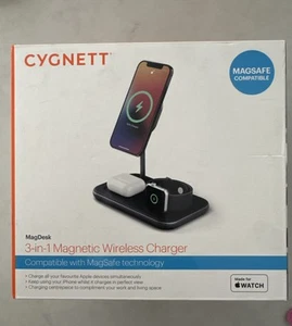 Cygnett MagDesk Wireless 3in1 Desk Stand - Black CY3770ACOCP Sealed AUS Stock - Picture 1 of 13