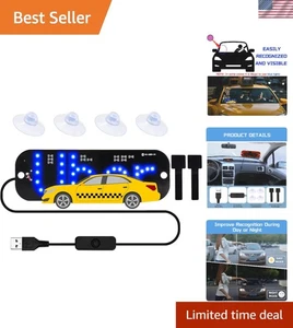 LED Leuchtschild für Auto, Taxi Schild Licht Windschutzscheibe LED Schild Auto LED Aufkleber mit S - Bild 1 von 9