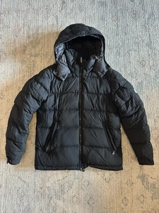 Moncler Montgenevre Giubbotto Black Wool Down Puffer Coat Mens Size 4 - Picture 1 of 20