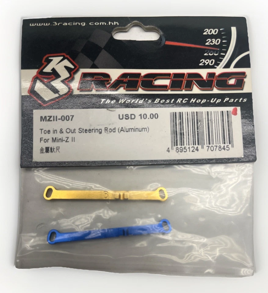 3 Racing MZII-007 Toe In & Out Steering Rod Aluminum For Mini-Z II - Image 1 of 1