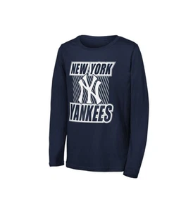 Youth New York Yankees Outerstuff Navy Blue Never Settle Long Sleeve T-Shirt - Picture 1 of 6