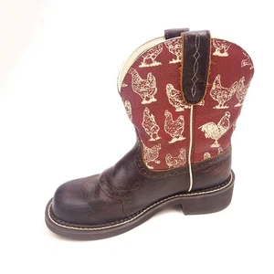 Ariat Boots Ladies Size 7 B Fatbaby Heritage Farrah Chocolate Chip Henhouse - Picture 1 of 8