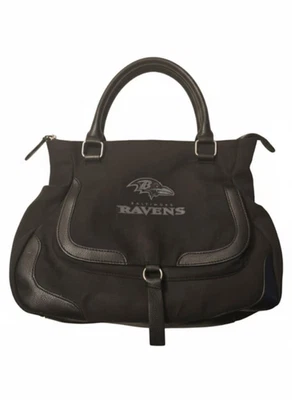 Bolso de Mano Baltimore Ravens de Lona y Cuero 15"x10" Negro Nuevo con Etiquetas Foto 1 de 4