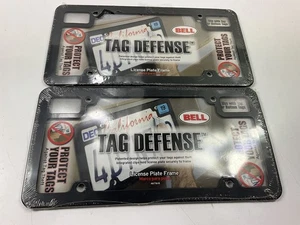 (2) Hopkins 46716-8 Black Tag Defense License Plate Frames, Tag Protection - Picture 1 of 4