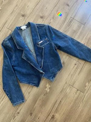 VTG 80s Georges Marciano for Guess Denim Cropped Blazer - Image 1 of 4