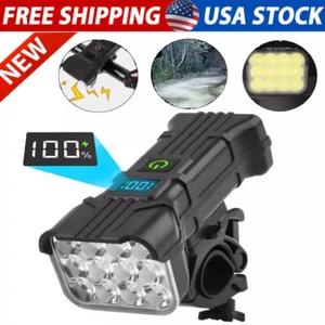 1800mAh*Waterproof Bicycle Bike Lights Super Bright Front Headlight Rechargeable - Picture 1 of 11