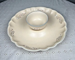 Pfaltzgraff~Remembrance~Chip/Vegetable Platter & Dip Bowl Set Great Preowned Vtg - Picture 1 of 6