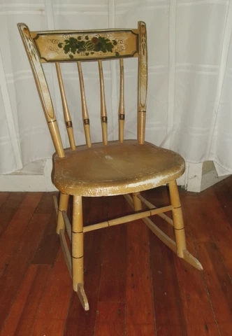 Vintage Curtis Reproductions American Colonial Furniture Childs Rocking Chair Cover