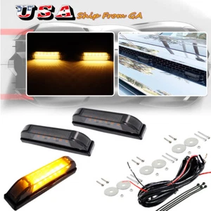 Luces de funcionamiento LED ámbar ahumado parrilla central para capó Toyota Tundra 14-21 cuchara - Imagen 1 de 12
