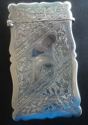 Atractivo estuche para tarjetas Art Nouveau de plata de ley Birmingham 1905 C.E. Williams  Foto 1 de 4