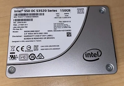 Intel 150Gb 96% Health DC S3520 Series SATA/600 2.5" SSD SSDSC2BB150G7 #1    KL - Image 1 of 4