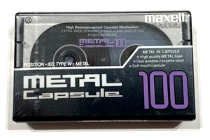 Maxell METAL Cápsula 100 Audio Cassette Cinta en Blanco Sellado Hecho en Japón Tipo IV - Imagen 1 de 2