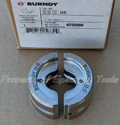 Burndy U-C Crimper Crimping U die Hydraulic Crimp Brown tap index C stainless UC - Image 1 of 2