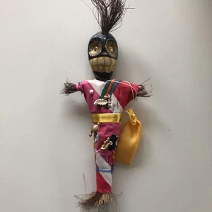 New Orleans Voodoo Doll with Bag Pins Black Skull Head Voo-Doo Disney - Picture 1 of 8