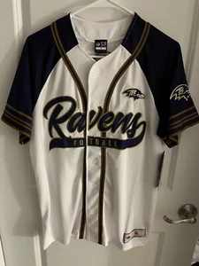 Camiseta de béisbol Baltimore Ravens blanca púrpura fútbol americano NFL para hombre mediana - Imagen 1 de 4