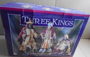 Kirkland Costco Drei Könige handbemalt Stoff Mache Krippe Weisen SET - Bild 1 von 15