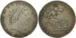 1818 Great Britain George III Silver LIX Crown Coin VF - gVF Details - Picture 1 of 1