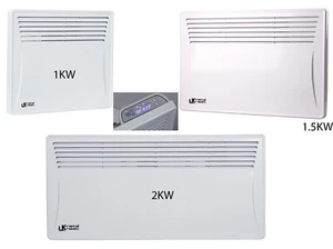 Elektrische Panel Raumheizung Wandständer montiert Slim Konvektor Digital Timer 1-2KW - Bild 1 von 19