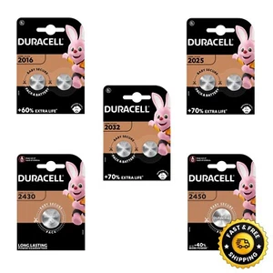Duracell 2032 Battery CR2032 CR2025 CR2016 CR2430 CR2450 Coin Button 3v Lithium - Picture 1 of 24