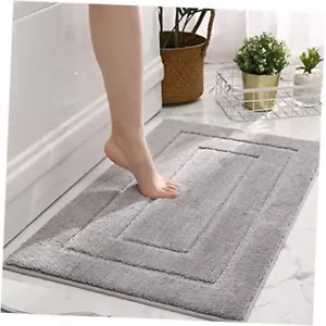 Bathroom Rug Mat, Bath Mats for Bathroom Non-Slip, Super Soft 16" x 24" Grey - Picture 1 of 7
