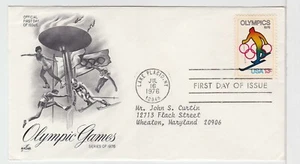 TurtlesTradingPost- Olympics Skier 1976 #1696 FDC - Artcraft Cachet - Picture 1 of 1