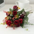 21Head Artificial Silk Rose Flowers Bunch Small Bud Fake Rose Wedding Home Deocr