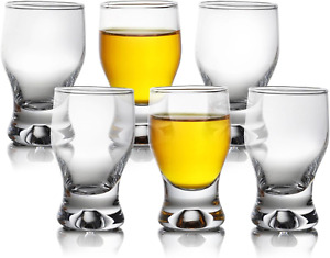 Shot Glass Set of 6 – Elegant Clear Shot Glasses 2 Oz – Classic Whisky Vodka Teq