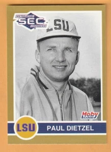 Paul Dietzel LSU Tigers 1991 Hoby SEC Stars #186 1958 National Champs - Imagen 1 de 2