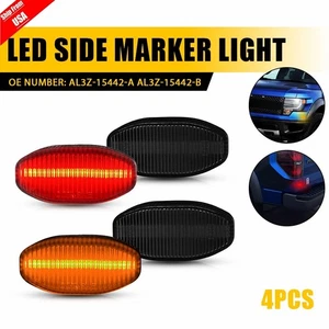 For 2010-14 Ford F150 Raptor SVT Front + Rear LED Side Marker Lights Smoked 4PCS - Picture 1 of 14