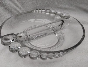Vintage Elegant Depression Glass ASHTRAY Divided CANDY CONDIMENT dish 2 Sides - Picture 1 of 7