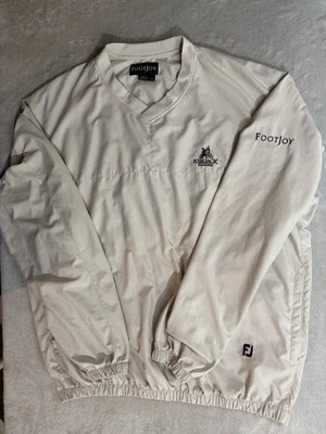 FootJoy Windshirt Golf Windbreaker Men’s Sz XL Beige Long Sleeve V-Neck Pullover - Image 1 of 4