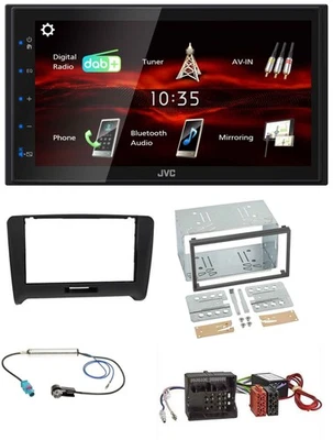 JVC USB Bluetooth MP3 DAB 2DIN Autoradio für Audi TT 06-14 Aktivsystem Quadlock - Bild 1 von 4