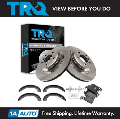 Kit de pastillas de freno y rotor de cerámica trasera TRQ para BMW 335i xDrive ActiveHybrid 3 2013 Foto 1 de 4