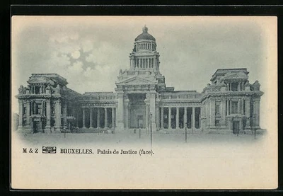 CPA clair de lune Brüssel / Bruxelles, Palais de Justice face  - Photo 1/2