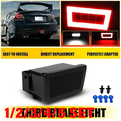 LED Rear Fog Tail 3rd Brake Light Red/White For Subaru WRX/STI 2011-2021 1-5SET - Image 1 of 4