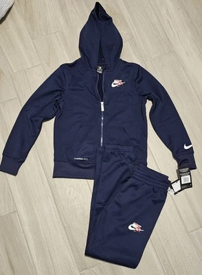 Nike Big Kids Therma-Fi set jogging con cappuccio Midnight Navy Medium 10-12 anni - Immagine 1 di 4
