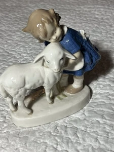 Vintage Grafenthal Carl Schneiders DDR Mädchen umarmendes Lamm 1877 - Bild 1 von 19