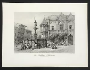Germany The Rathhaus Hildesheim engraved 1875 print original - Picture 1 of 2