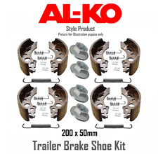 Trailer Caravan Brake Shoes 200x50 ALKO 1213889 Type 384294 & Nuts Twin Axle Set