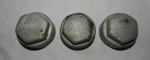 Lot of 3 Vintage Overland Threaded Metal Hub Cap Grease Dust Cap Wheel HUBCAP - Picture 1 of 10