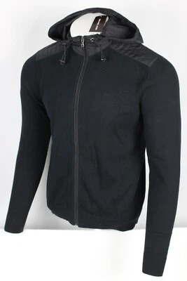 Michael Kors Men's Full Zip Hoodie Knit S Small Black Nylon Hood - Image 1 of 4