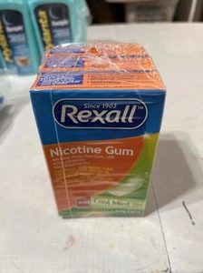 Rexall (3 Pack) Nicotine Gum 4mg Cool Mint 20 Pcs Per Box Exp 8/25 - Picture 1 of 5