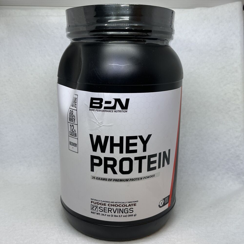 BPN Whey Protein Powder Fudge Chocolate 2lbs 27 Servings Exp 01/25