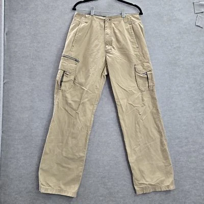 REI Men Pants 32X32 Khaki Cotton Nylon Cargo Button Zipper Outdoor READ - Image 1 of 4