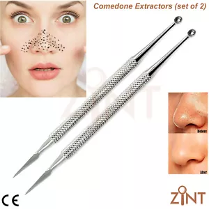 Removedor de manchas extractor de espinillas comedones acero inoxidable 2 piezas - Imagen 1 de 3