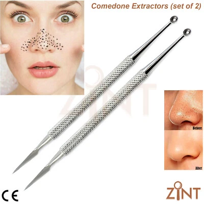 Comedones Extractor de Espinillas Manchas Removedor de Espinillas Acero Inoxidable 2 Piezas - Imagen 1 de 3